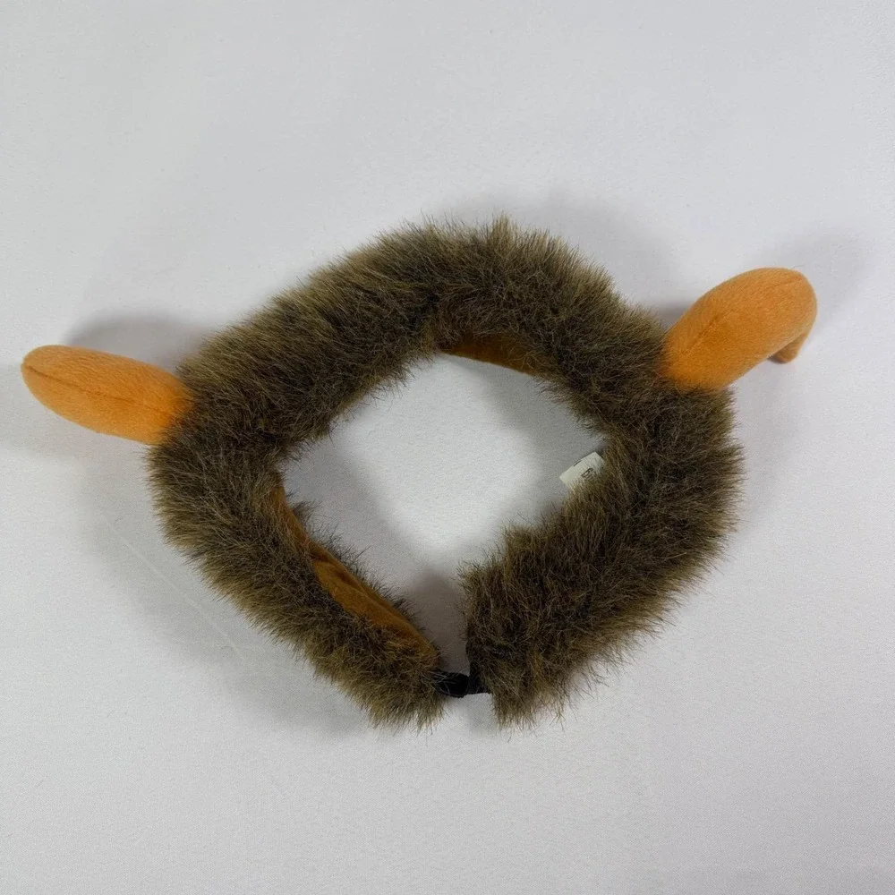 Platte River Trading Bison Buffalo Horns Faux Fur Headband with Chin Strap Brown